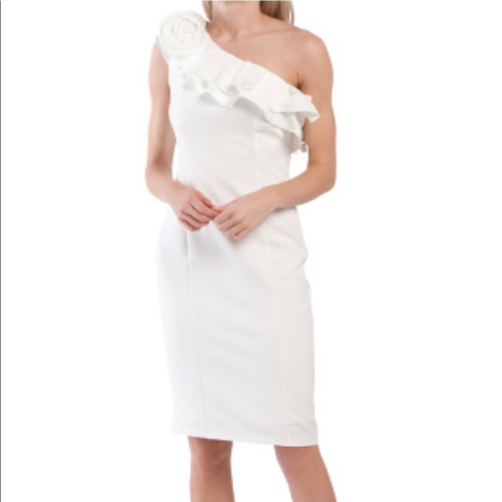 Marina One Shoulder Scuba Crepe Dress